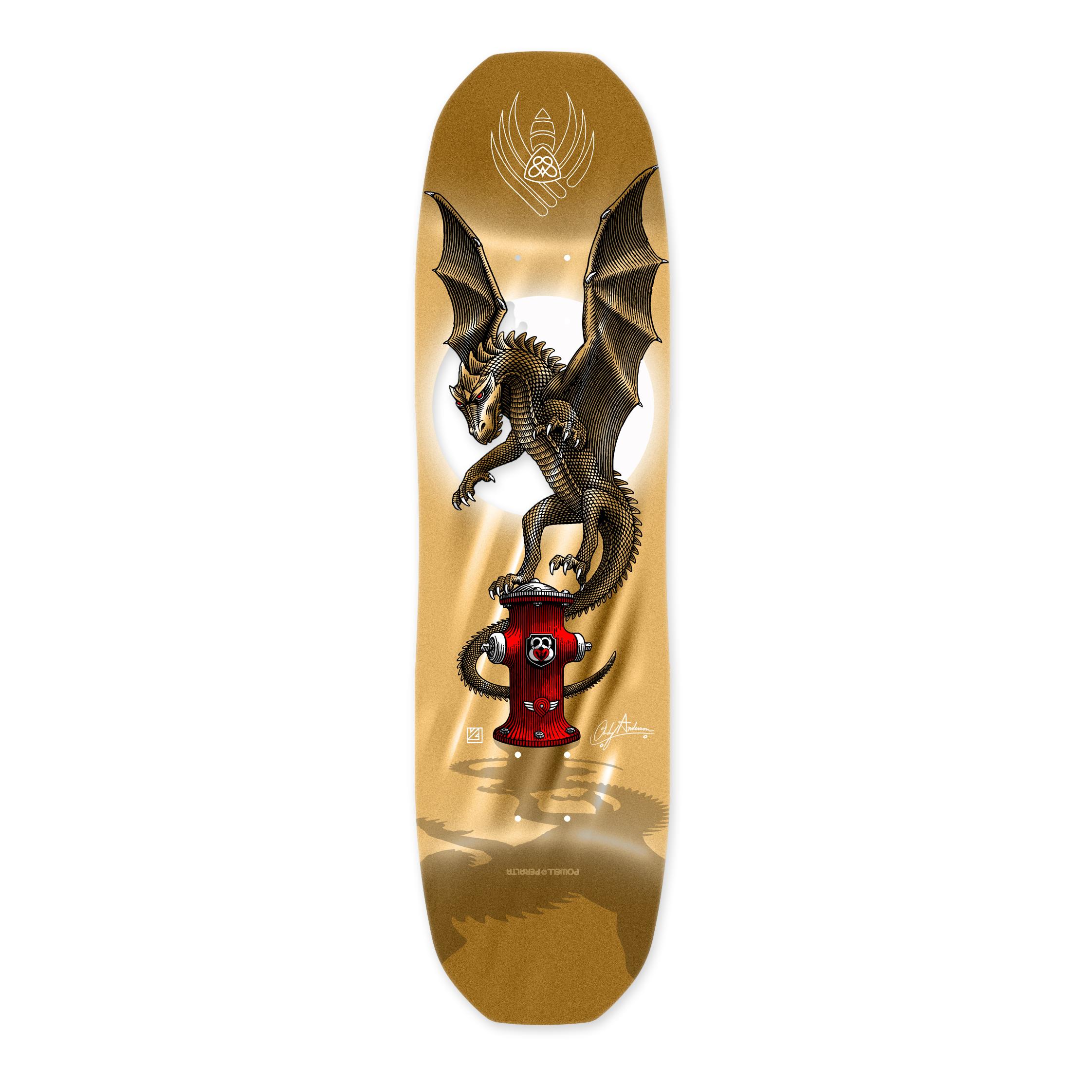Powell Peralta Andy Anderson Hydrant Flight Skateboard Deck, Gold Powell Peralta Andy Anderson Hydrant Flight Skateboard Deck, Gold